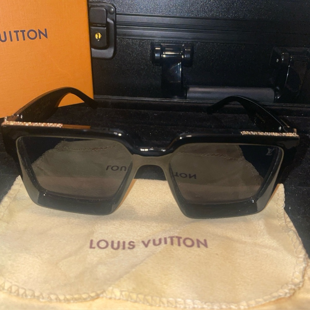 Louis Vuitton Black Sunglasses with Gold Accents